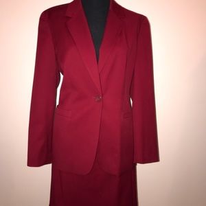Deep red INC two piece skirt suit
